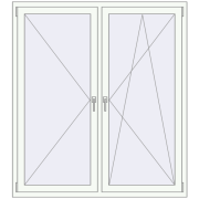 KORSA OPTIMUM REHAU EURO 70 1450x1620 mm RAL 9016 Traffic white two-sided