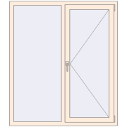 KORSA OPTIMUM REHAU EURO 70 1300x1500 mm CREAME_WHITE_50L-2 two-sided