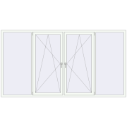 Вікна 3000x1600 мм REHAU Euro 70 RAL 9016 Traffic white з двох сторін