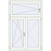 REHAU OPTIMUM EURO-DESIGN 70 1000x1500 mm RAL 9016 Traffic white two-sided