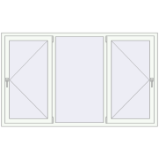 KORSA OPTIMUM REHAU EURO 70 2000x1200 mm RAL 9016 Traffic white two-sided