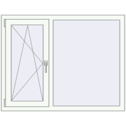Вікна 1250x970 мм REHAU SYNEGO MD RAL 9016 Traffic white з двох сторін