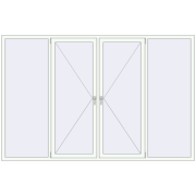 Вікна 2760x1800 мм REHAU SYNEGO MD RAL 9016 Traffic white з двох сторін