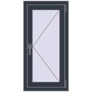 KORSA OPTIMUM REHAU EURO 70 500x1000 mm ANTHRACITE_GREY_STRUKTURAL two-sided