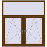 KORSA OPTIMUM REHAU EURO 70 1500x1600 mm WALNUT two-sided