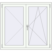 KORSA ENERGY-SAVING REHAU SYNEGO MD 1200x1100 mm RAL 9016 Traffic white two-sided