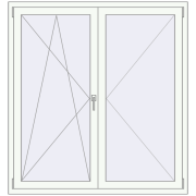 Вікна 1400x1500 мм REHAU SYNEGO MD RAL 9016 Traffic white з двох сторін