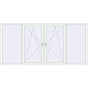 Вікна 3200x1550 мм REHAU Euro 60 RAL 9016 Traffic white з двох сторін