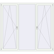 Okna skrzydłowe 2200x2000 mm KORSA BRILLANT DESIGN RAL 9016 Traffic white dwustronny