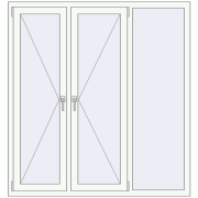 Tilt-and-Turn 1500x1600 mm KORSA ENERGY-SAVING REHAU SYNEGO MD RAL 9016 Traffic white two-sided