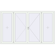 Вікна 2500x1520 мм REHAU SYNEGO MD RAL 9016 Traffic white з двох сторін