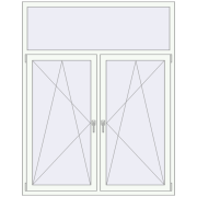 Tilt-and-Turn 1500x1900 mm KORSA OPTIMUM REHAU EURO 70 RAL 9016 Traffic white two-sided