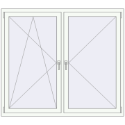 REHAU OPTIMUM EURO-DESIGN 70 1600x1400 mm RAL 9016 Traffic white two-sided