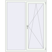 Вікна 1370x1700 мм REHAU SYNEGO MD RAL 9016 Traffic white з двох сторін