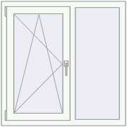 Вікна 1000x1000 мм REHAU Euro 60 RAL 9016 Traffic white з двох сторін