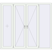 Tilt-and-Turn 2000x1800 mm KORSA ENERGY-SAVING REHAU SYNEGO MD RAL 9016 Traffic white two-sided