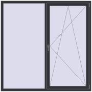 Вікна 1800x1800 мм REHAU Euro 70 ANTHRACITE_GREY_STRUKTURAL з двох сторін