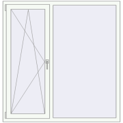 Вікна 1460x1500 мм REHAU SYNEGO MD RAL 9016 Traffic white з двох сторін