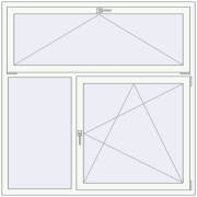 Tilt-and-Turn 1600x1600 mm KORSA OPTIMUM REHAU EURO 70 RAL 9016 Traffic white two-sided