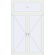 Okna skrzydłowe 1500x2500 mm KORSA OPTIMUM REHAU EURO 70 RAL 9016 Traffic white dwustronny