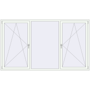 Okna skrzydłowe 2600x1500 mm KORSA ALU STANDARD 72 RAL 9016 Traffic white dwustronny