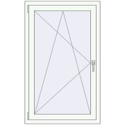 Вікна 800x1300 мм REHAU SYNEGO MD RAL 9016 Traffic white з двох сторін