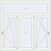 Okna skrzydłowe 1800x1800 mm KORSA BRILLANT DESIGN RAL 9016 Traffic white dwustronny