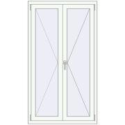 Вікна 940x1670 мм REHAU Euro 70 RAL 9016 Traffic white з двох сторін