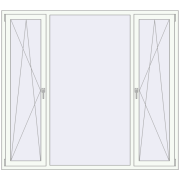 Tilt-and-Turn 2000x1800 mm KORSA ALU STANDARD 72 RAL 9016 Traffic white two-sided