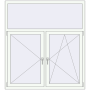 KORSA OPTIMUM REHAU EURO 70 1450x1600 mm RAL 9016 Traffic white two-sided