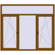 Okna skrzydłowe 2100x1800 mm KORSA ENERGY-SAVING REHAU SYNEGO MD GOLDEN OAK dwustronny