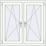Вікна 1000x1000 мм REHAU Euro 60 RAL 9016 Traffic white з двох сторін