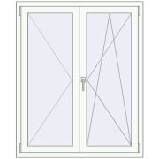 KORSA OPTIMUM REHAU EURO 70 1100x1350 mm RAL 9016 Traffic white two-sided