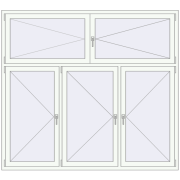 Okna skrzydłowe 2100x1900 mm KORSA ENERGY-SAVING REHAU SYNEGO MD RAL 9016 Traffic white dwustronny