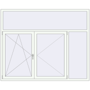 KORSA OPTIMUM REHAU EURO 70 2050x1660 mm RAL 9016 Traffic white two-sided