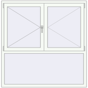 Вікна 1450x1470 мм REHAU Euro 70 RAL 9016 Traffic white з двох сторін