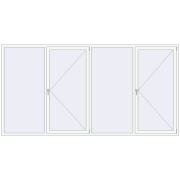 Вікна 3500x1800 мм REHAU Euro 60 RAL 9016 Traffic white з двох сторін