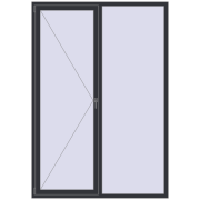 Вікна 1600x2300 мм REHAU SYNEGO MD ANTHRACITE_GREY_STRUKTURAL з двох сторін