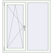 Вікна 1100x1200 мм REHAU Euro 60 RAL 9016 Traffic white з двох сторін