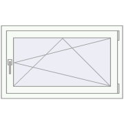 Tilt-and-Turn 1000x560 mm KORSA OPTIMUM REHAU EURO 70 RAL 9016 Traffic white two-sided