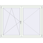KORSA OPTIMUM REHAU EURO 70 1720x1305 mm RAL 9016 Traffic white two-sided
