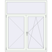 KORSA OPTIMUM REHAU EURO 70 1350x1650 mm RAL 9016 Traffic white two-sided