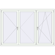 Вікна 2050x1400 мм REHAU Euro 70 RAL 9016 Traffic white з двох сторін