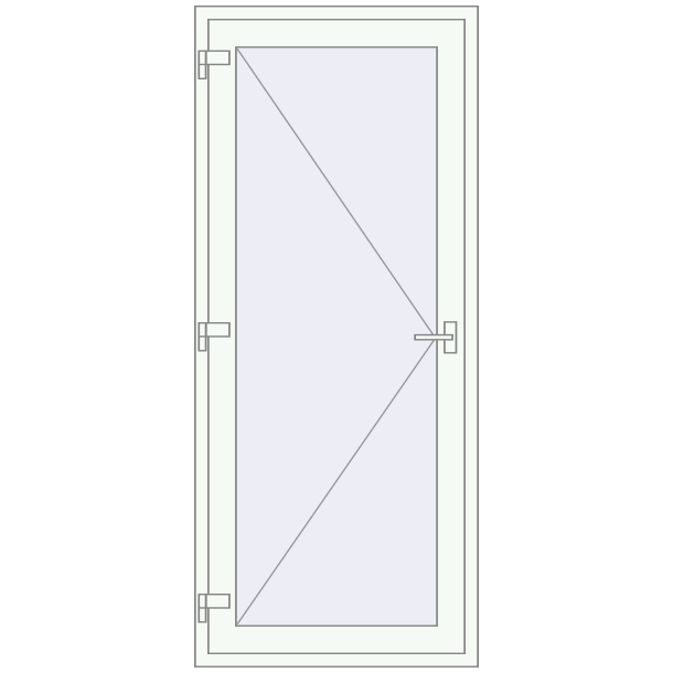Drzwi zewnętrzne 900x2100 mm BASE (Т118/60) opens to the outside