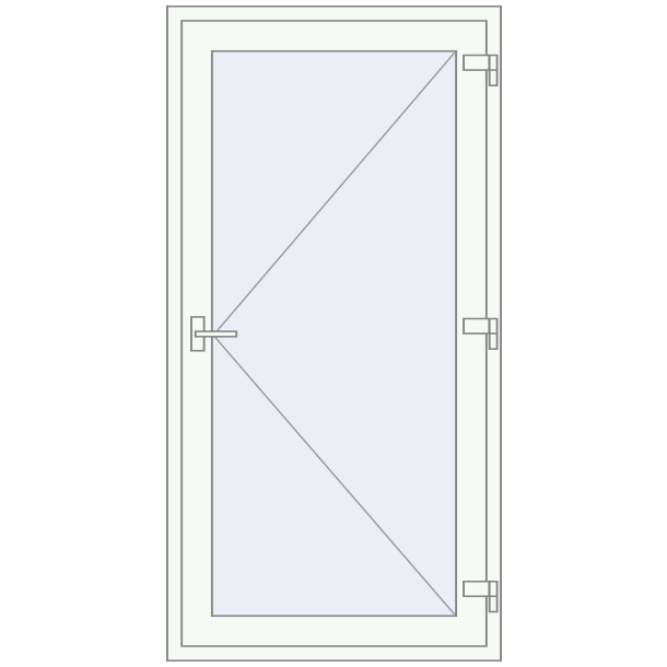 Drzwi zewnętrzne 970x1900 mm BASE (Т118/60) opens to the outside