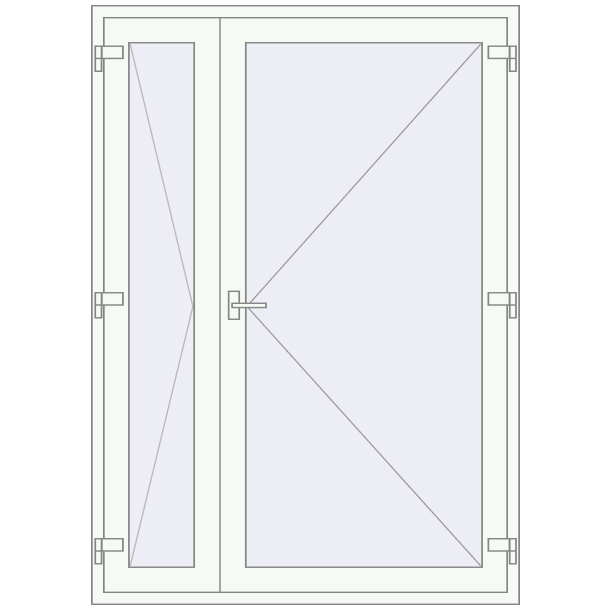 Einfach und Doppelglasschwingtüren 1500x2100 mm OPTIMUM (REHAU Т118/70) opens to the outside