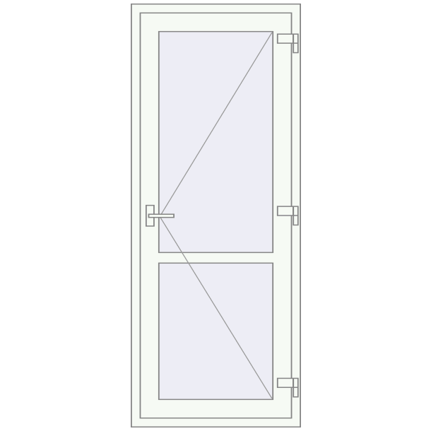 Jednoskrzydłowe i dwuskrzydłowe drzwi szklane 780x1960 mm OPTIMUM (REHAU Т118/70) opens to the outside