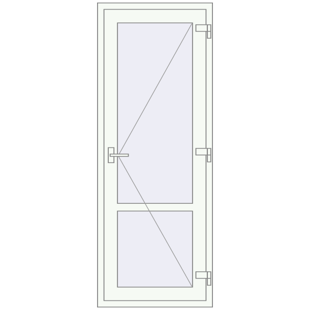 Jednoskrzydłowe i dwuskrzydłowe drzwi szklane 750x1980 mm OPTIMUM (REHAU Z98/70) opens inside