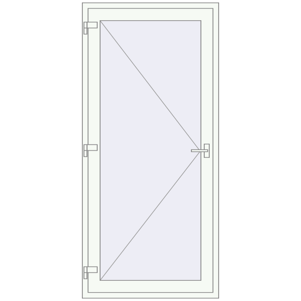 Single and double swing glass doors 1040x2200 mm ENERGY-SAVING (REHAU SYNEGO Z106) opens inside