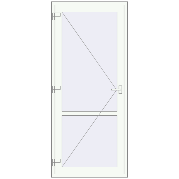 Jednoskrzydłowe i dwuskrzydłowe drzwi szklane 950x2200 mm ABSOLUTE (REHAU GENEO Z 97) opens  inside